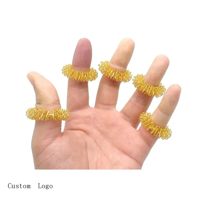 2024 new product Custom Color Acupressure Massage Roller Finger Massager Rings finger and arms acupressure sujok massage ring