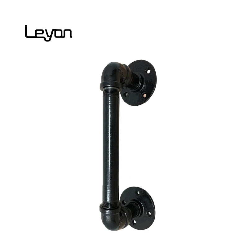 black malleable iron threaded 4 hole flange pipe fitting wooden shelves home decoration