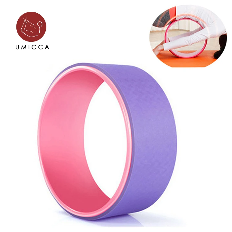 Umicca OEM Eco-Friendly PVC Yoga Wheel Custom Logo Fitness Equipment for Exercise with Custom Size ABS Wheel