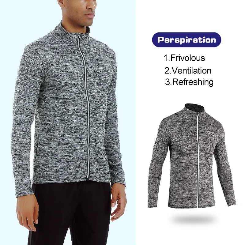Wholesale Fashion Men Running Sports Training Sweatshirt Long sleeve Outdoor Fitness Sportswear
