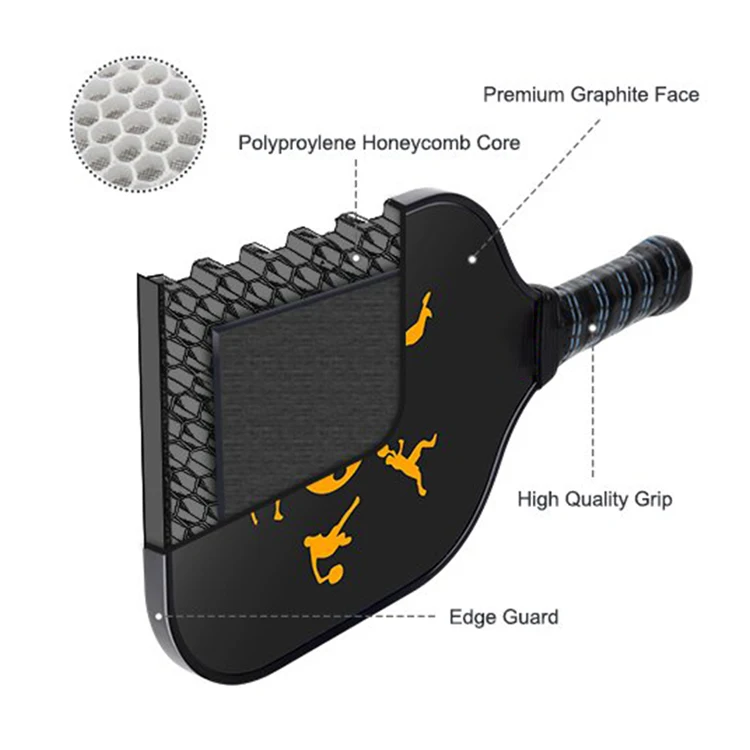 Good quality wholesale graphite cartbon fiber pickleball paddle racket