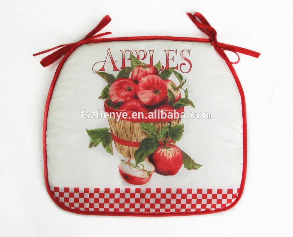 Мягкий коврик для сиденья с завязками Apple Printed хлопковая подушка для кресла