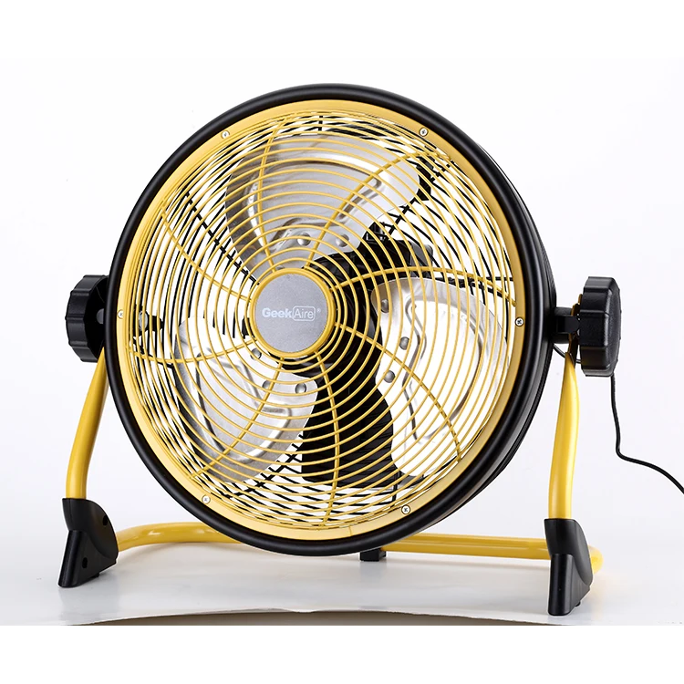 12 Inch 24V electric oscillating metal industrial standing fan quiet