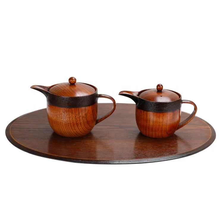 Traditional Japanese Style Handmade Medium Jujube Wood  Coffee  Tea Pot