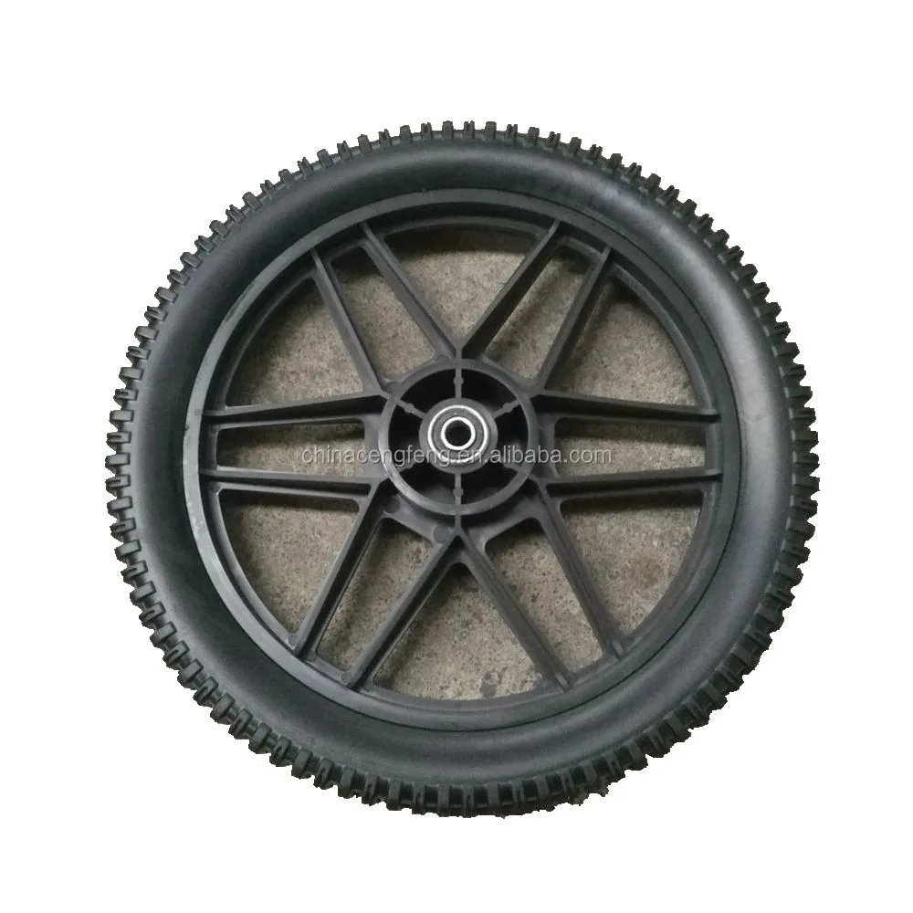 
14 inch plastic wheel washer cart wheel garden lawn mower cart wheel 