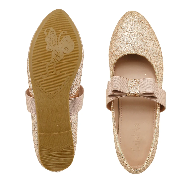 Wholesale Rose Gold Children Girls Ballet Flats Shoes For Kids Four Seasons Casual Shoes