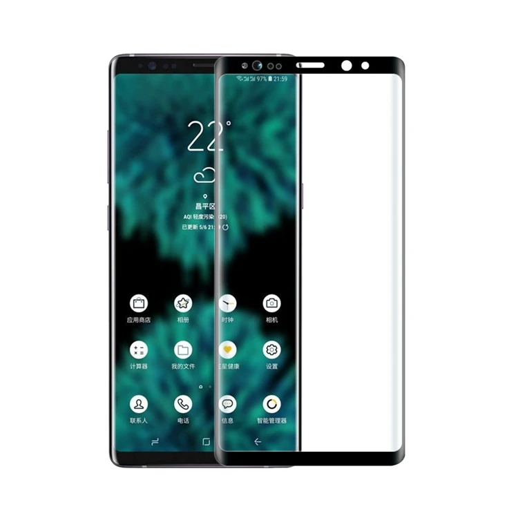 Гуанчжоу оптовая продажа полный охват прозрачная защитная пленка для Samsung Galaxy Note 9 закаленное стекло