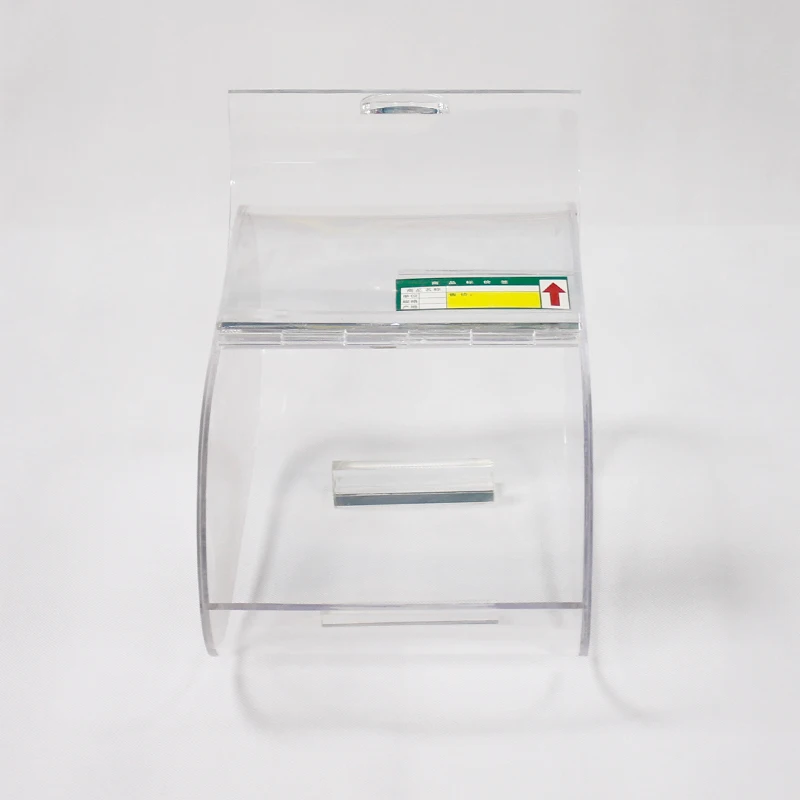 Custom sizes clear ellipse shape acrylic candy bins food cookie nuts containers display box with price tag slot wholesale
