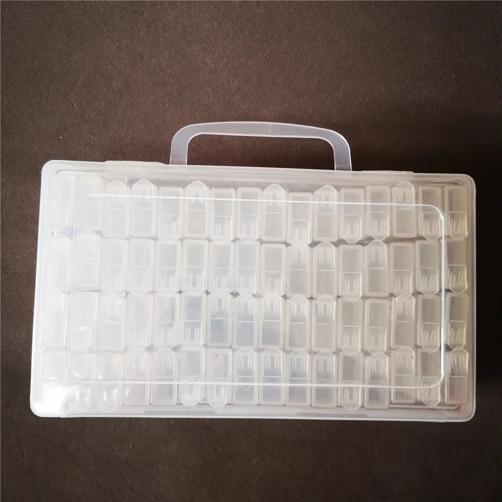Wholesale hot selling custom cheap 12 24 42 64 Slots plastic jewelry DIY diamond painting beads organiser storage box