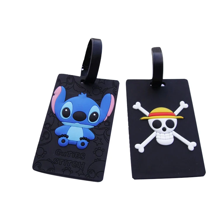 Creative new rubber travel suitcase pin tag 3d soft PVC luggage tag