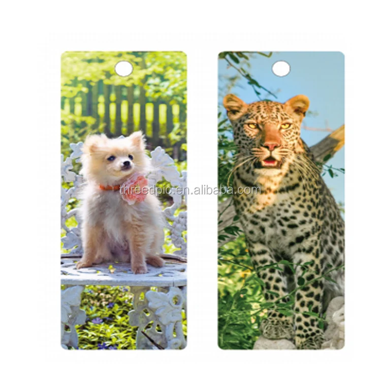 PET Custom 3D Bookmark with Tassels, Beautiful dog 3d lenticular bookmark