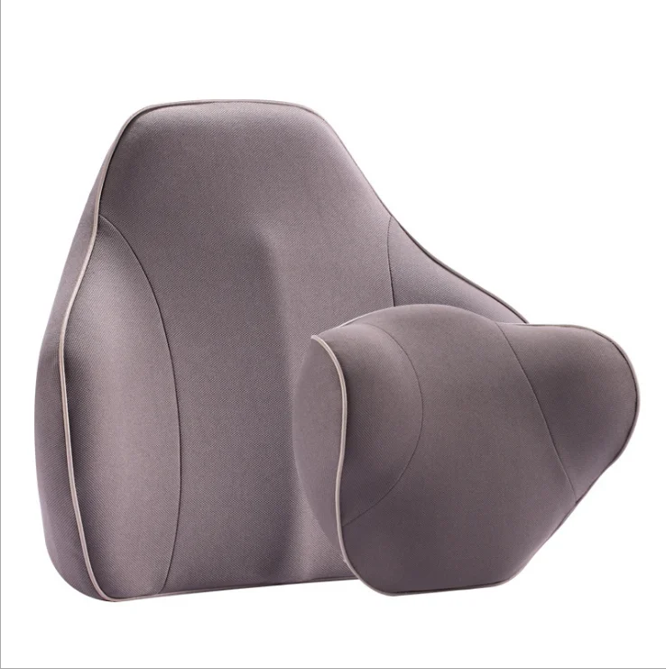 Комплект из 2 предметов, из пены с эффектом памяти автомобильные подушки для сиденья, автомобильные подушки для поддержки спины поясничного Подушка подголовник Подушка на талии аксессуары для автомобильного интерьера