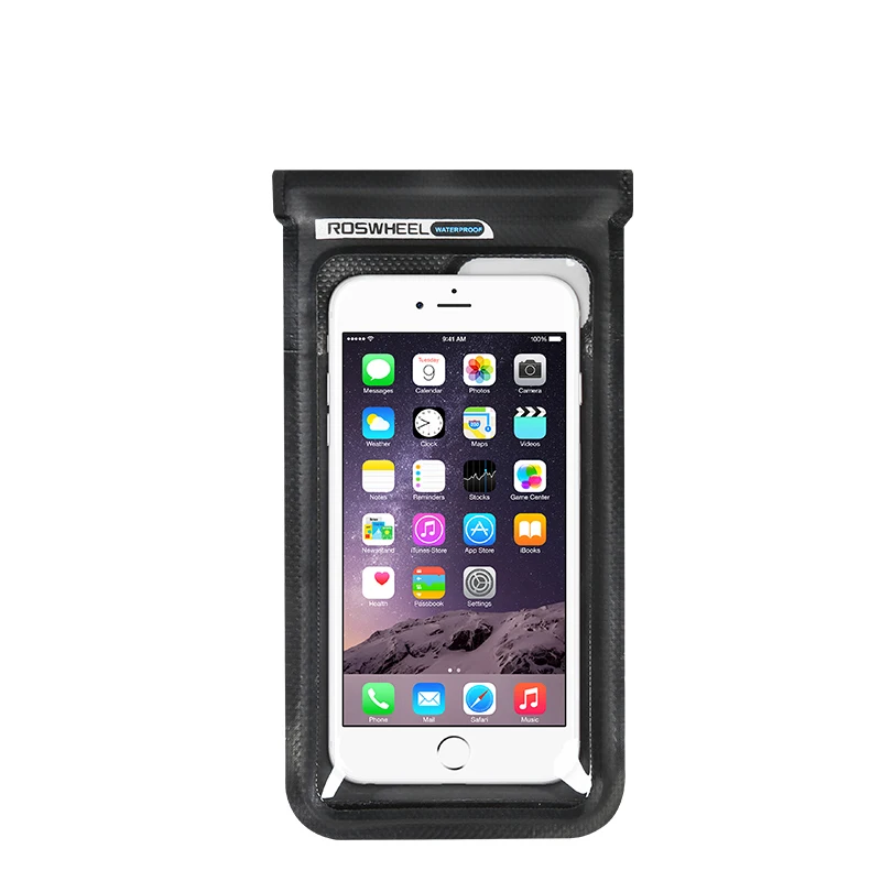 Roswheel Universal Waterproof Bicycle Bike Handlebar 6.2in Mobile Phone Mount Holder Cell Phone Case Dry Bag Dry Series 1