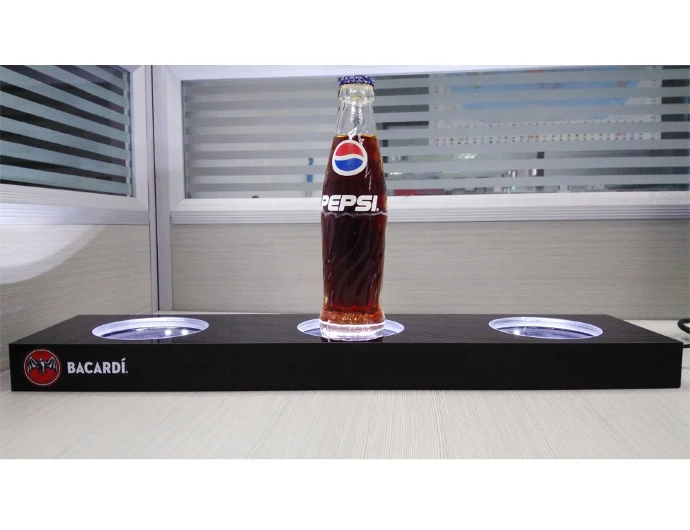 Bacardi advertising black 3 bottles led light wine glorifiers display holder for bar