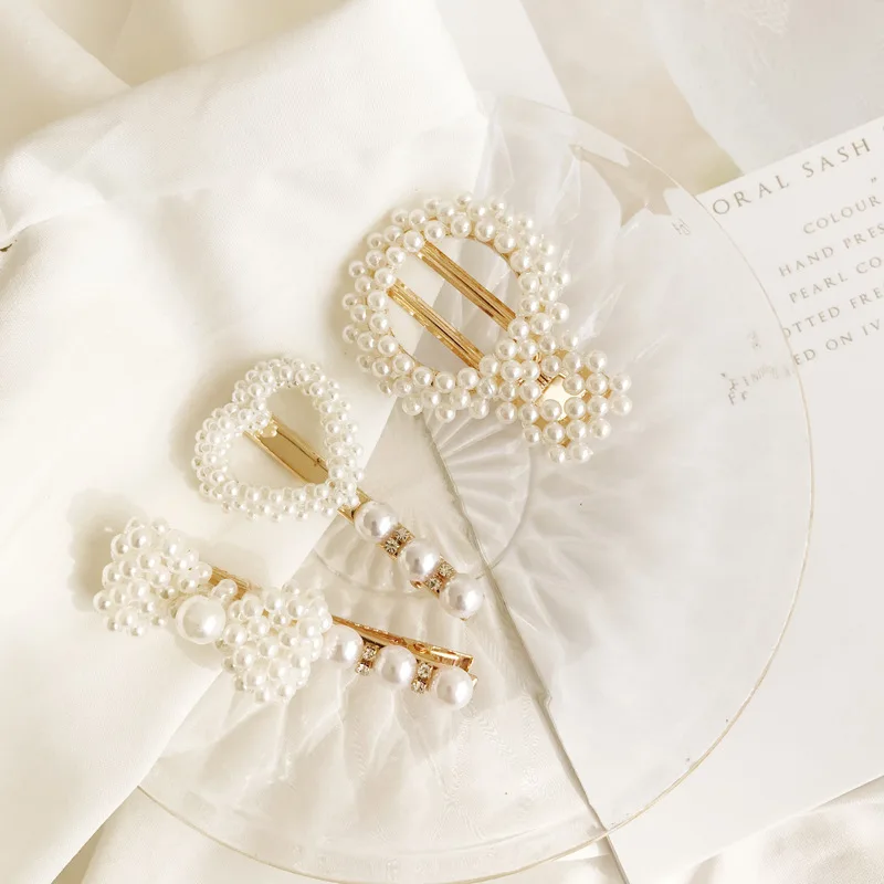 Korean design ins pearl hair clip wholesale in mixed models high quality hair clip for women