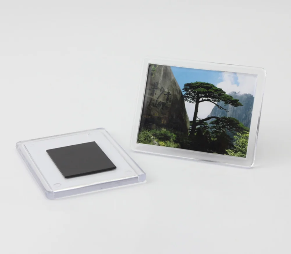 High quality Home customized Beautiful acrylic photo frame magnet fridge magnetic sticker