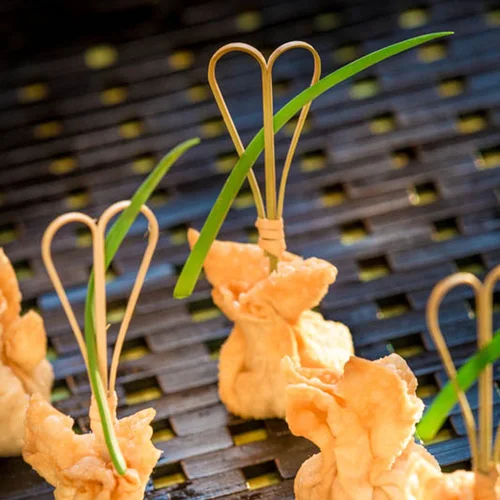 party use fancy heat-resist bamboo knotted skewers manufacturer
