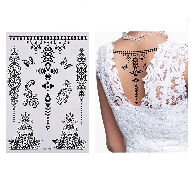 Custom Non toxic Fashion Style India Personality Henna Body Temporary Tattoo Sticker