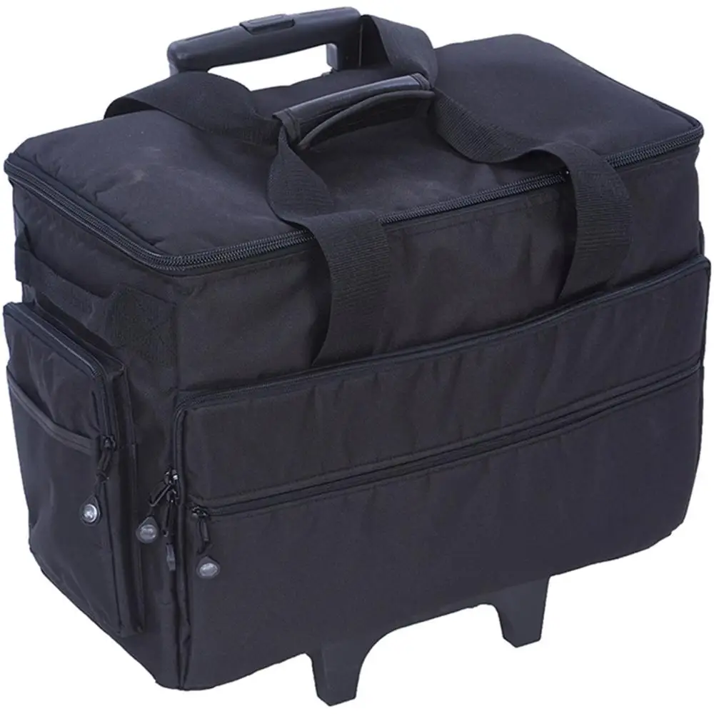 Large Capacity Solid Sewing Machine Tote Trolley Bag with Wheels and Handle