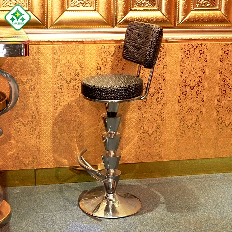 
unique design adjustable leather seats bar chair with back metal swivel bar stool with footrest 