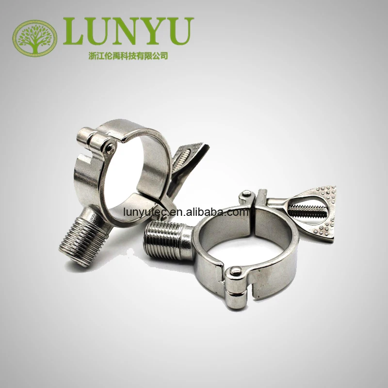 Stainless Steel Sanitary Clamp Tube Holder  With Thread Connection