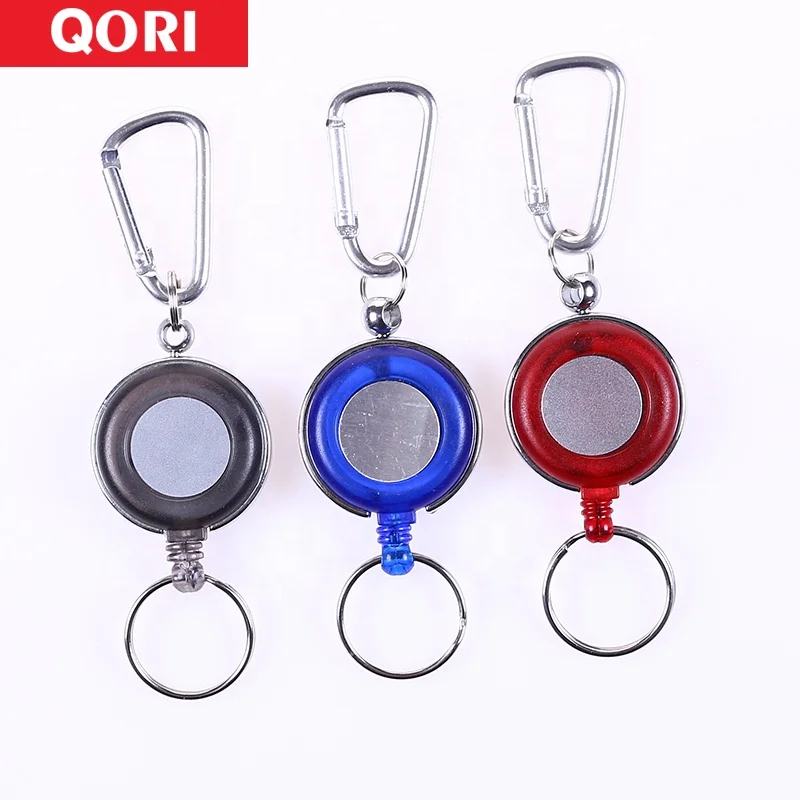 
nurse carabiner retractable id badge reel yoyo id card holder reel with keyring 