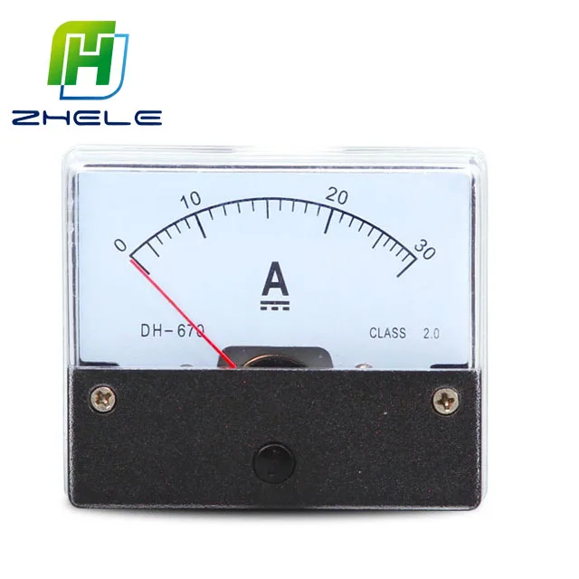 Factory Price DH670 71*60 2.5 Accuracy DC0-30A Analog Panel Ampere Meter