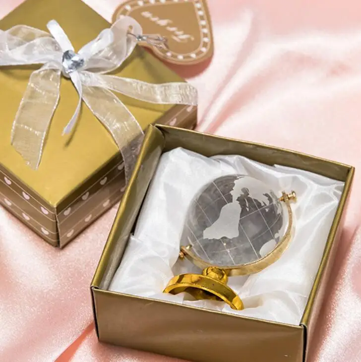 Beautifully Crafted Mini Crystal Globe Favors Wedding Souvenirs Decoration
