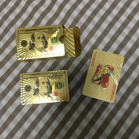 Supply 100 dollar America gold playing card