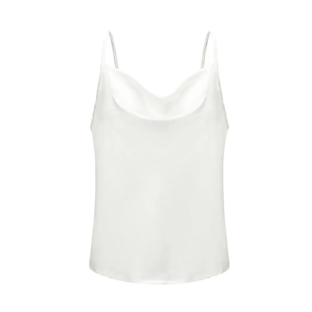 W0075 Fashion Sexy Casual Satin Strap Vest Tops Tank Camisole for Women Sexy Summer Solid Sleeveless Top Ladies Silk Tank Tops