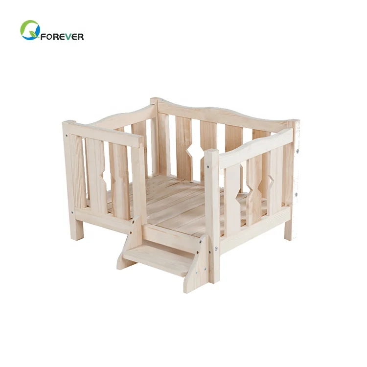 Fashion Indoor Wooden Pet Cat Dog Single Bed Small Animals with Stairs