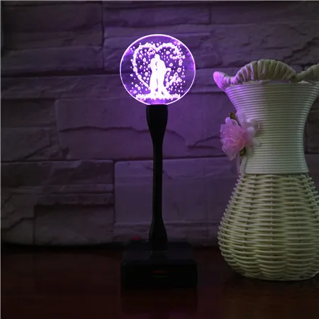 
Home decor 3D acrylic night light USB lamp-touch switch 7 color light For baby room 