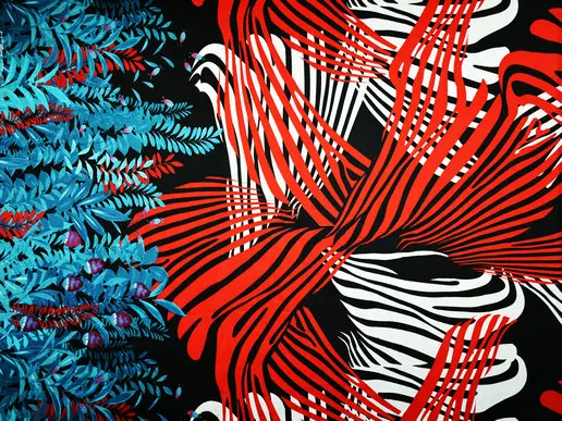 
flower C2050 100% pure hand printed crepe silk satin fabric 