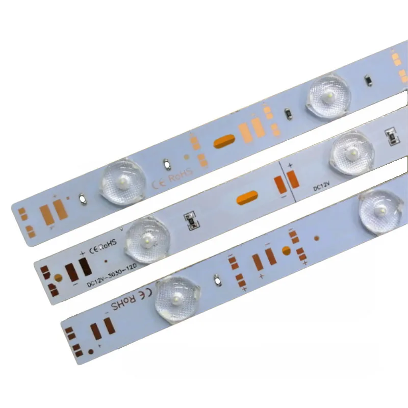 12V Rigid led strip light with lens diffuse Reflection SMD3030 12leds per meter led lattice back light 3030 module bar