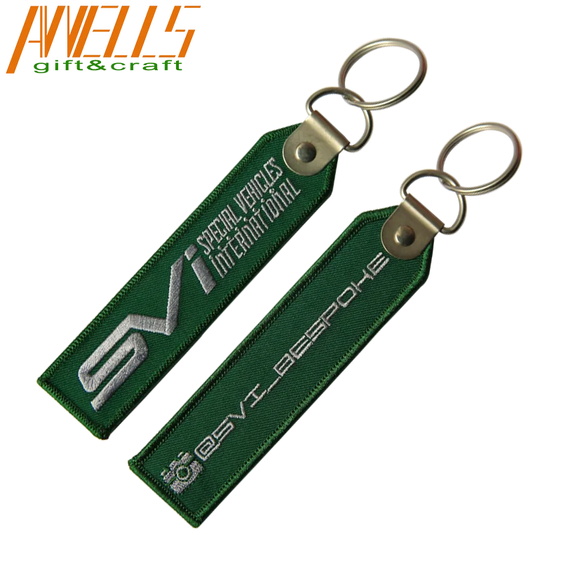 Embroidered Keychain Key chain Keyring Key Ring Embroidery Twill Key Tag