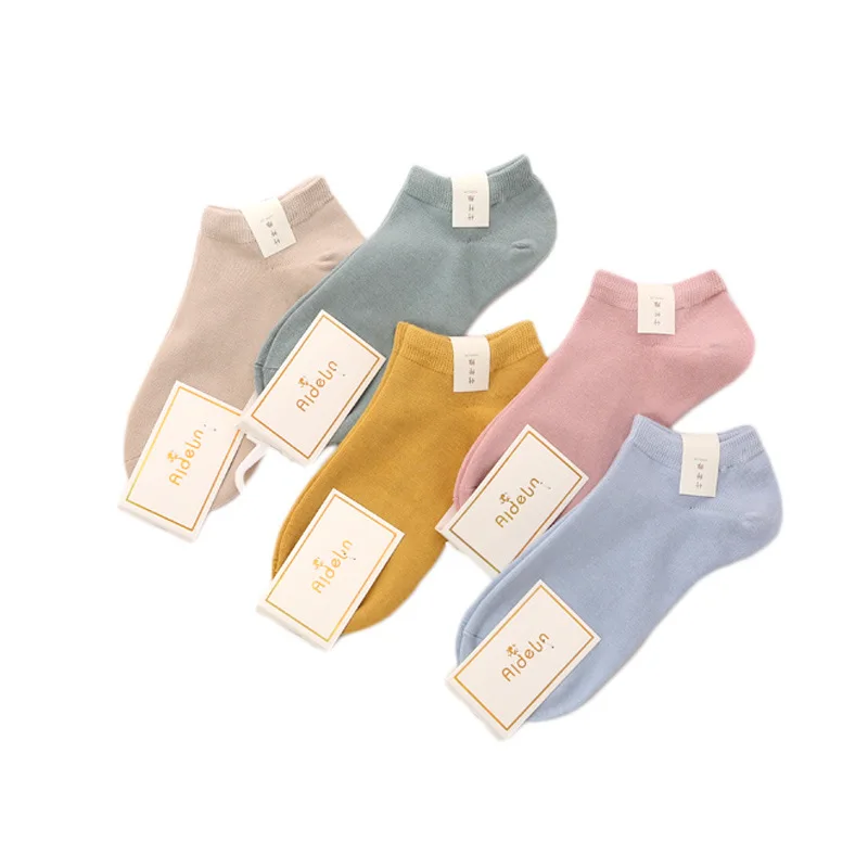 Custom logo high quality solid color low cut socks private label bamboo fiber socks for women