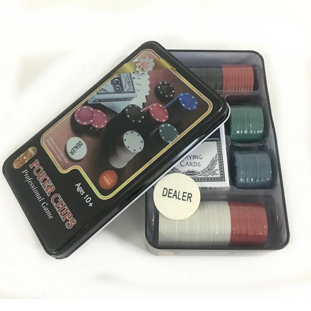 Good Quality Luxury Poker Chips Set with 2 Decks of Cards & 4g Poker Chips in Tin Box