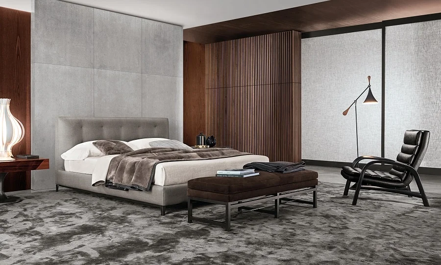 Pull button high back designer tufted upholstered bed bedroom furniture divan bed design low bed