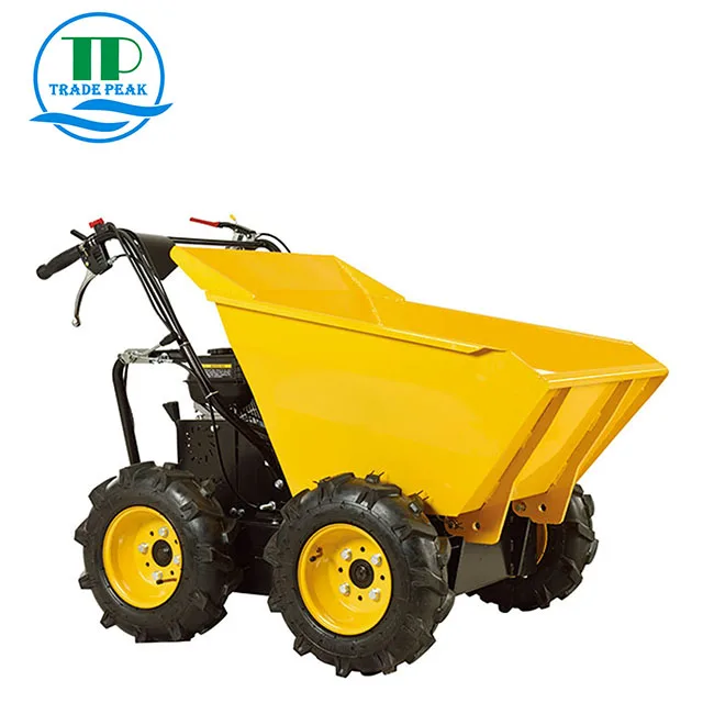 300kg Gasoline Engine power barrow  4X4 wheel mini dumper