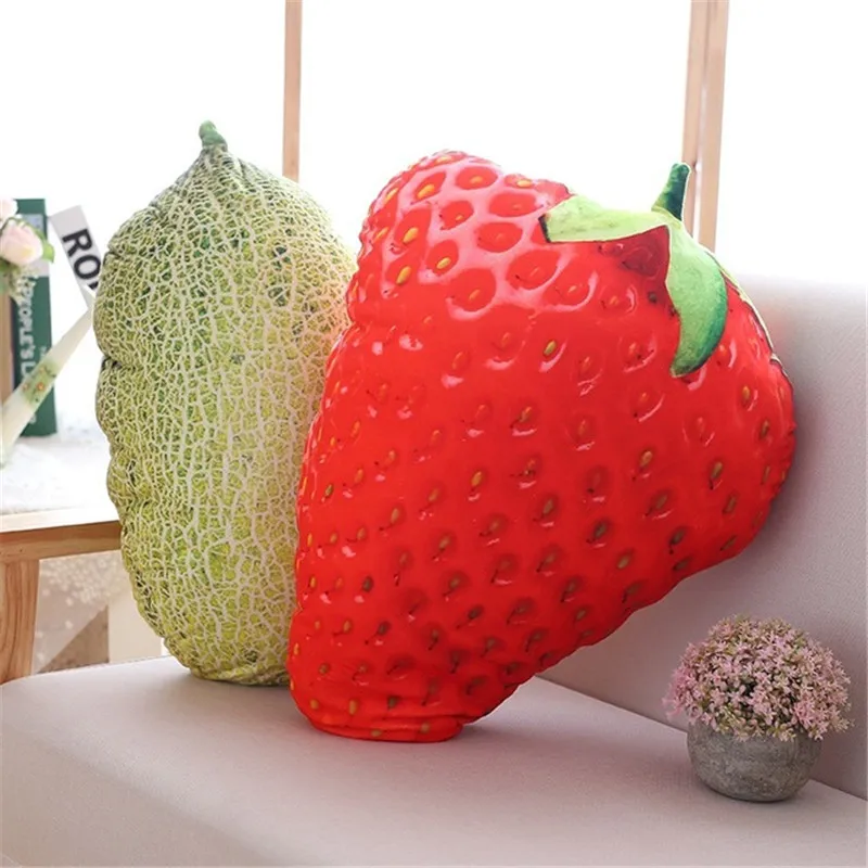 Fashion Simulation Vegetables 3D Strawberry Fruit Home Sofa Decoration Spoof Gift Pillow Cushion