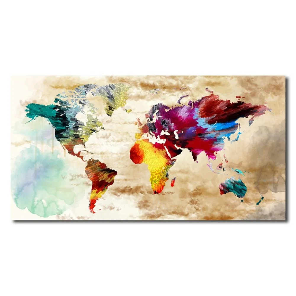 For sale new item map picture wall hanging oil canvas printing  print artwork for hotel decor