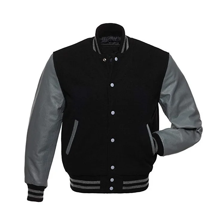 Wholesale Unisex Custom Leather Sleeves Orange Jacket Letterman Varsity Jacket