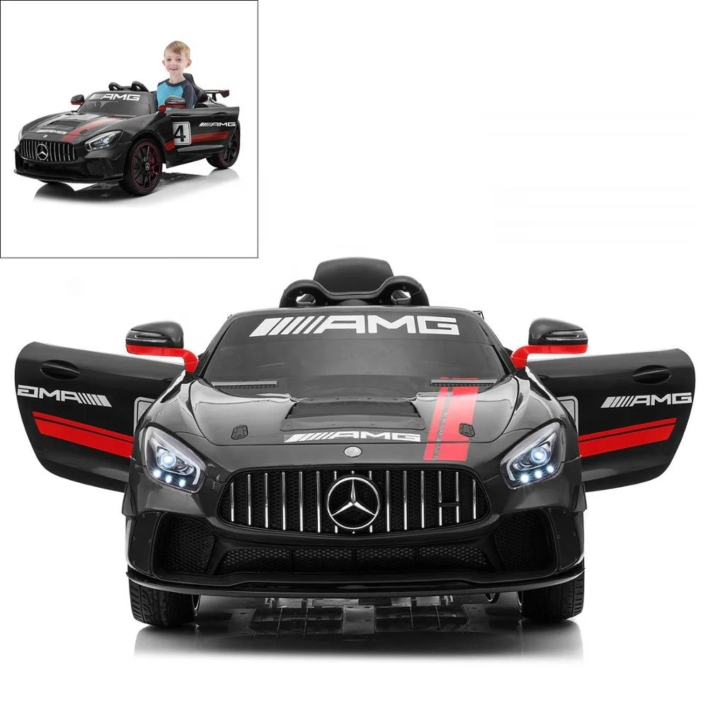 Licensed Mercedes-Benz AMG GT4 Electric Ride On Car with Remote Control for Kids, 12V Power Battery Official Licensed Kids Car