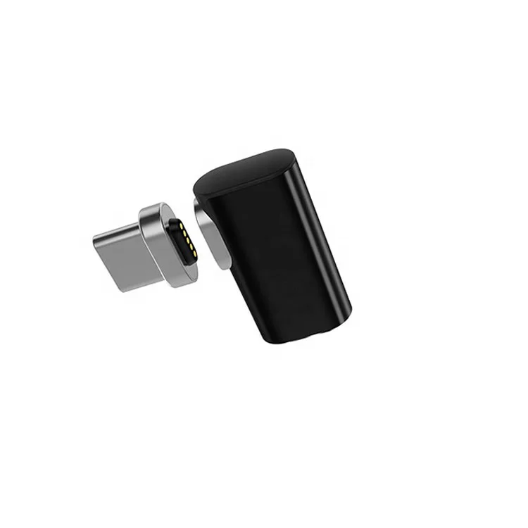 
SUNLINE 2019 Aluminium Alloy 87W 90 Degree Mini Elbow Type C To Type C Fast Charging Usb Magnet Adapter 