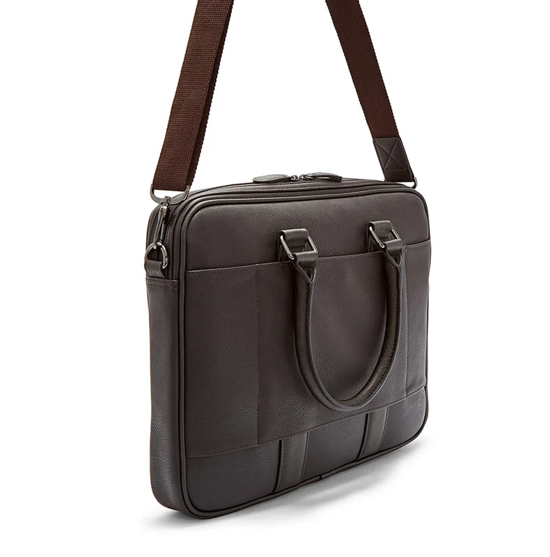16 Inch Leather Business Briefcase Wholesaler Custom Logo Classic for Men Soft Bag 7-10 Days Jess Daniel Shenzhen Port TB18009