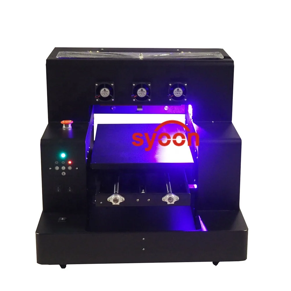2019 New ! Automatic A3 UV flatbed printer Bottle printer Phone cover Printing Machine for Epson R1390 Print head UV printer A3