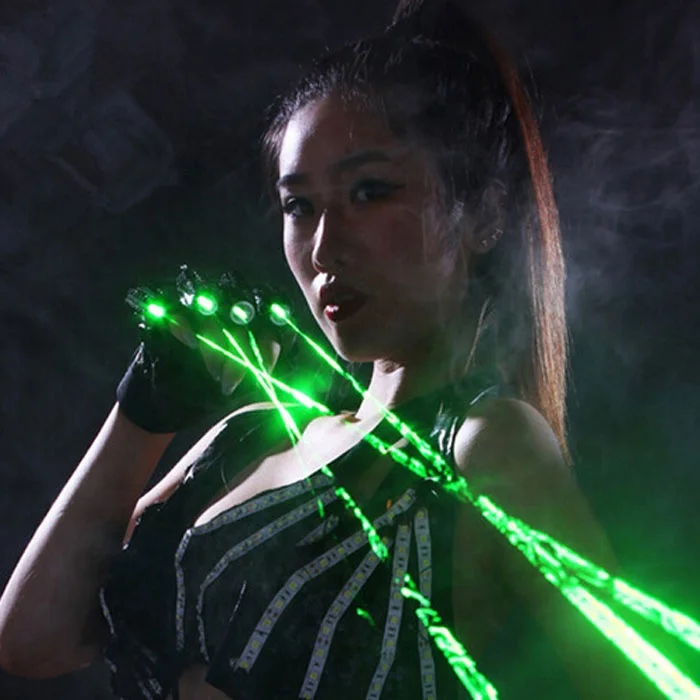 Colorful Bright Lights Party Supplies,Green Red Laser Gloves With Palm Light Dancing Led Glove China Wholesale