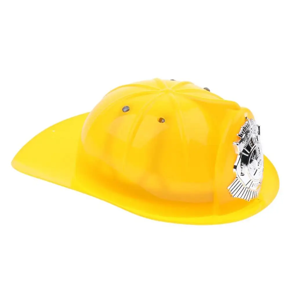 3 Colors Kids Pretend Play Fireman Chief Safety Firefighter Hat Costume Party Role Playing Helmet Toy AD2273