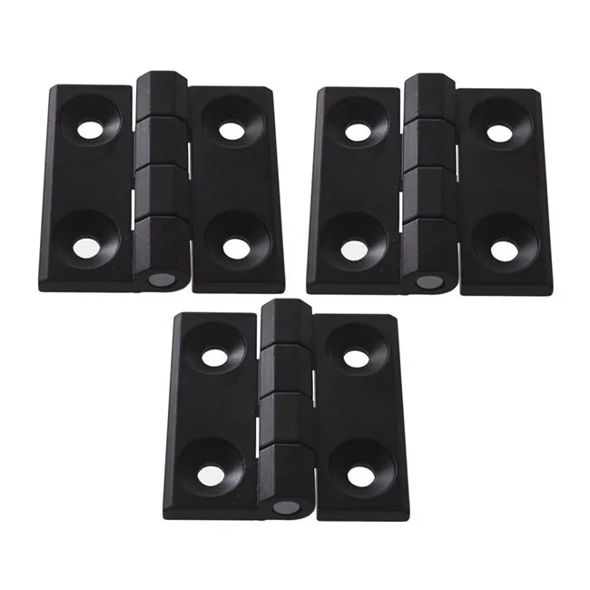 60mm Matte Black Door Hinges with Radius Corners
