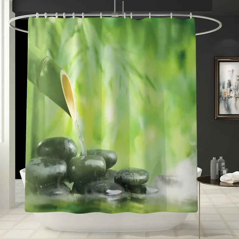 100% Polyester Custom Print Modern  Bathroom Shower Curtain and Sets with Matching Rugs